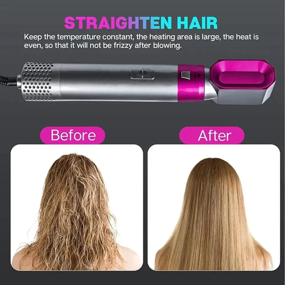 5 in 1 Hot Air Styler - Hair Dryer, Straightener & Curler | TP-5+1 Salon Styler